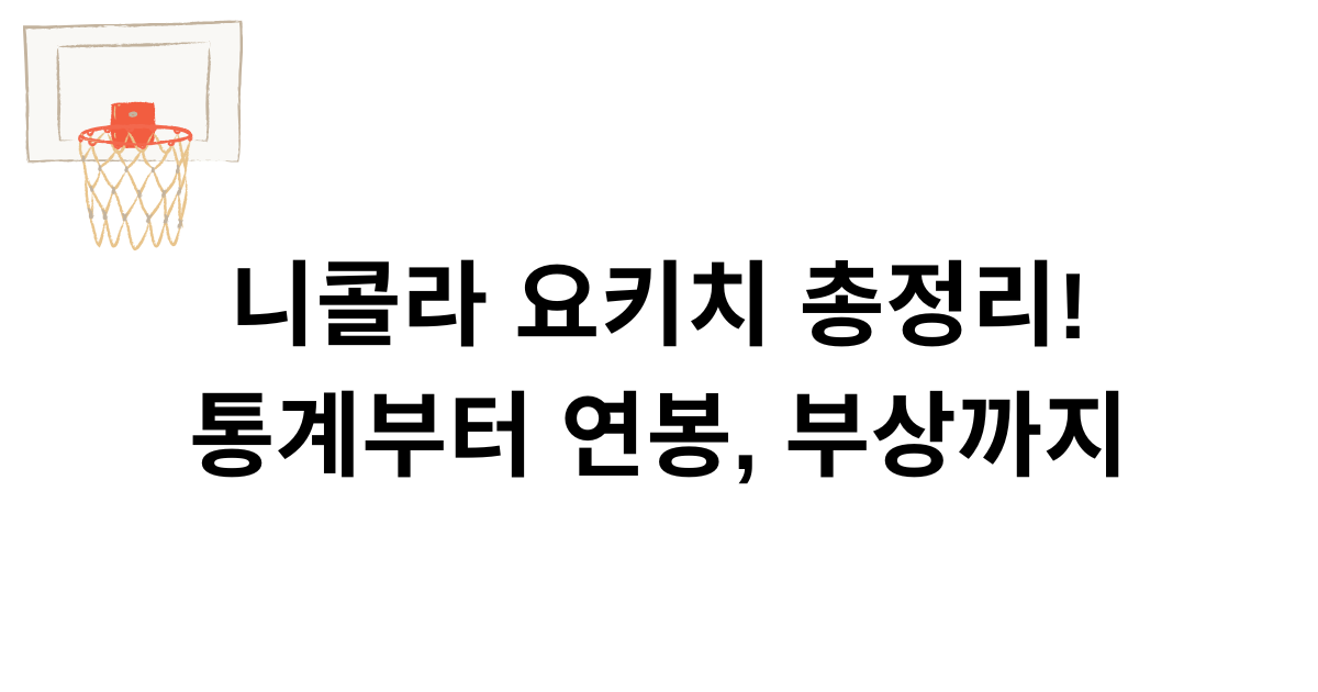 니콜라 요키치 총정리! 통계부터 연봉, 부상까지